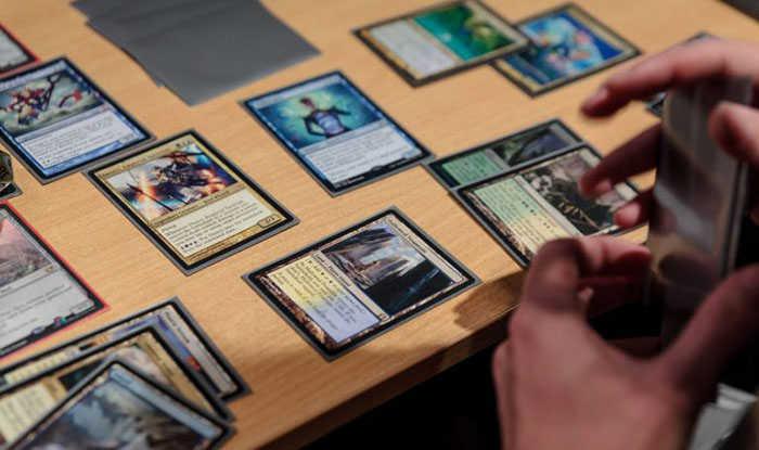 Magic: The Gathering cards laid out on a table